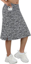 Women's Midi Length Skort with 3 Pockets - Modest 24in Knee Skort make