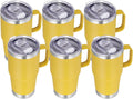 20 oz Yellow Insulated Tumbler 6 Pack - Handle, Lid & Straw