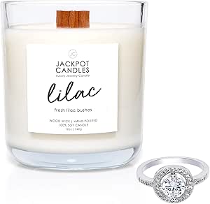 Lilac Candle with Hidden Jewelry Surprise for Unique Gifts