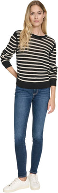 Nautica Women's Striped Sweater: Cozy Long Sleeves