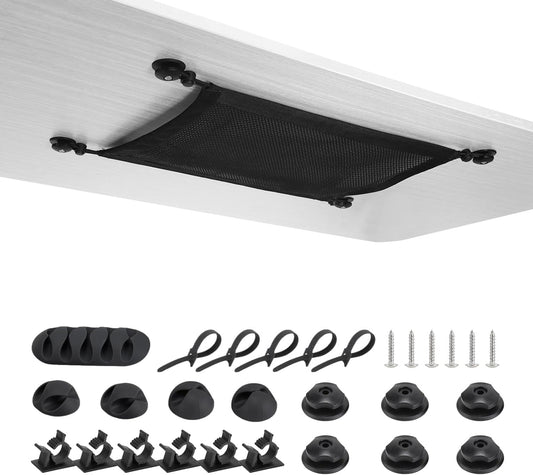 Black Desk Cable Organizer for Tangle-Free Wires