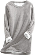 Yeokou Women Sherpa Lined Fleece Crewneck Sweatshirt - Cozy Layer as