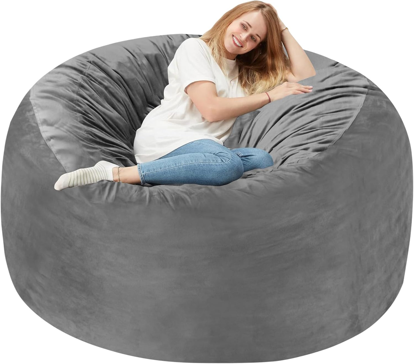 Homguava 4 FT Bean Bag Chair with Memory Foam for Comfort
