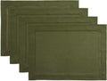Solino Home Linen Cloth Placemats Set of 4 - Olive Hemstitch