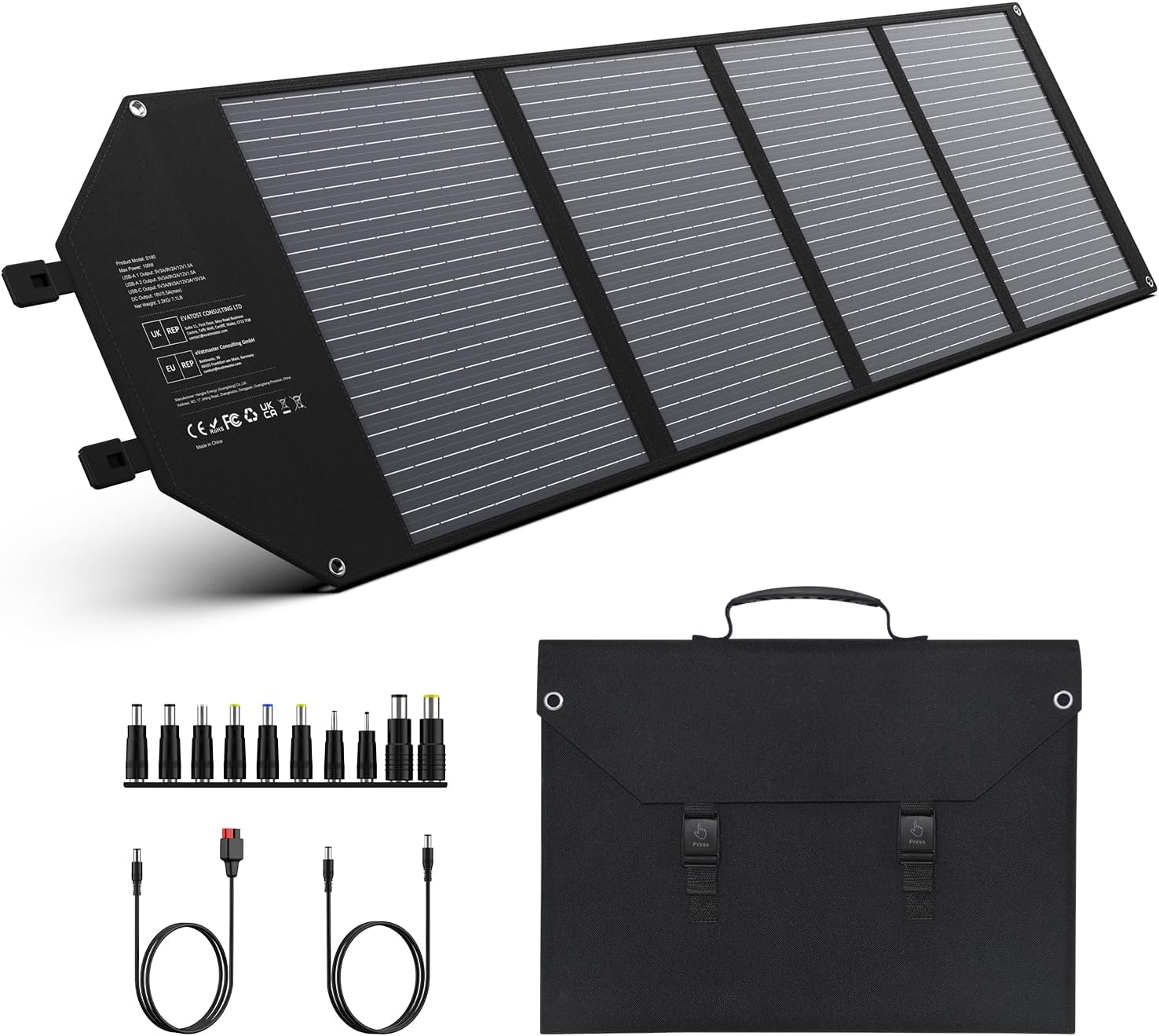 Portable 100W Solar Panel w/ 18V Outlet - Outdoor Power