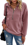 PRETTYGARDEN Women's Half Zip Drawstring Pullover - Casual Comfort