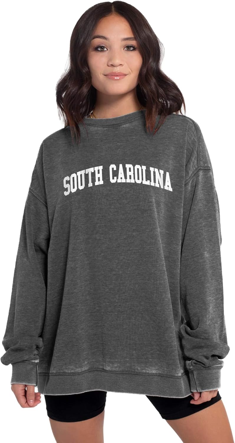 Chicka-D Women's Campus Crew: Stylish Burnout Fleece Pullover
