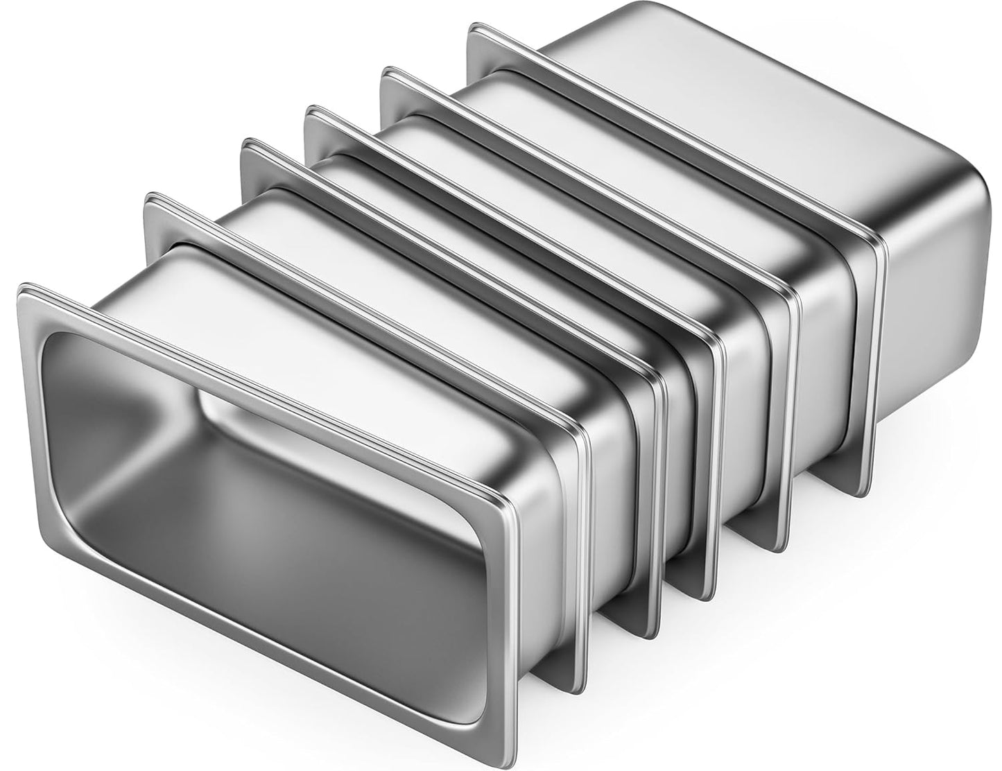 6 Pack Hotel Pans - 1/3 Size Deep Stainless Steel Food Pans