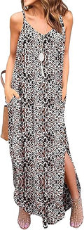Women's Summer Casual Loose Beach Cover Up Maxi Dress - With Pocket