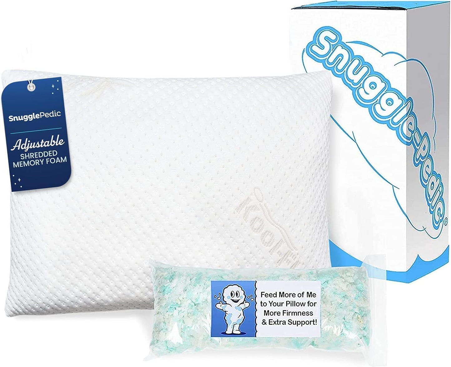 Snuggle-Pedic Adjustable Memory Foam Pillow for All Sleepers