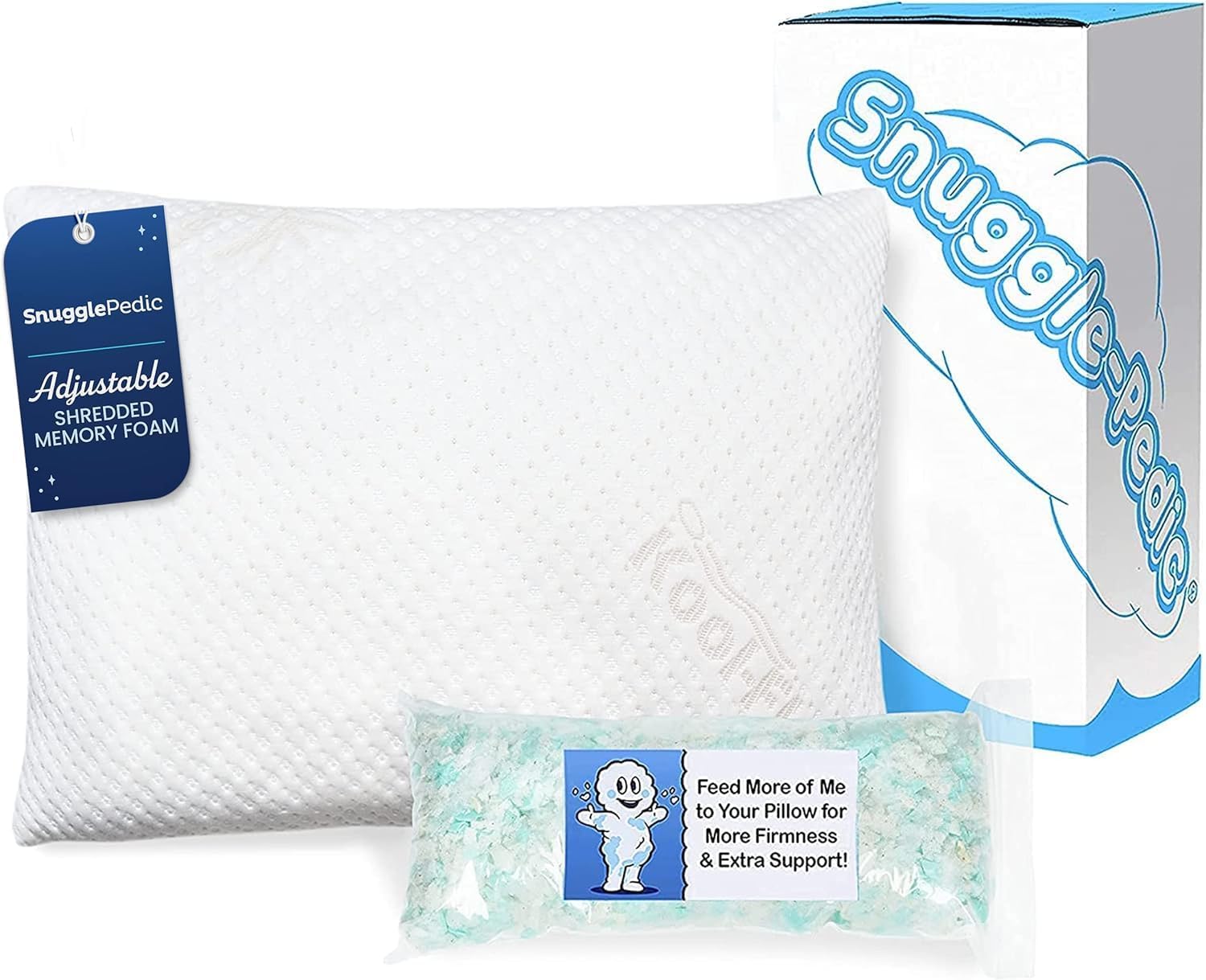 Snuggle-Pedic Adjustable Memory Foam Pillow for All Sleepers