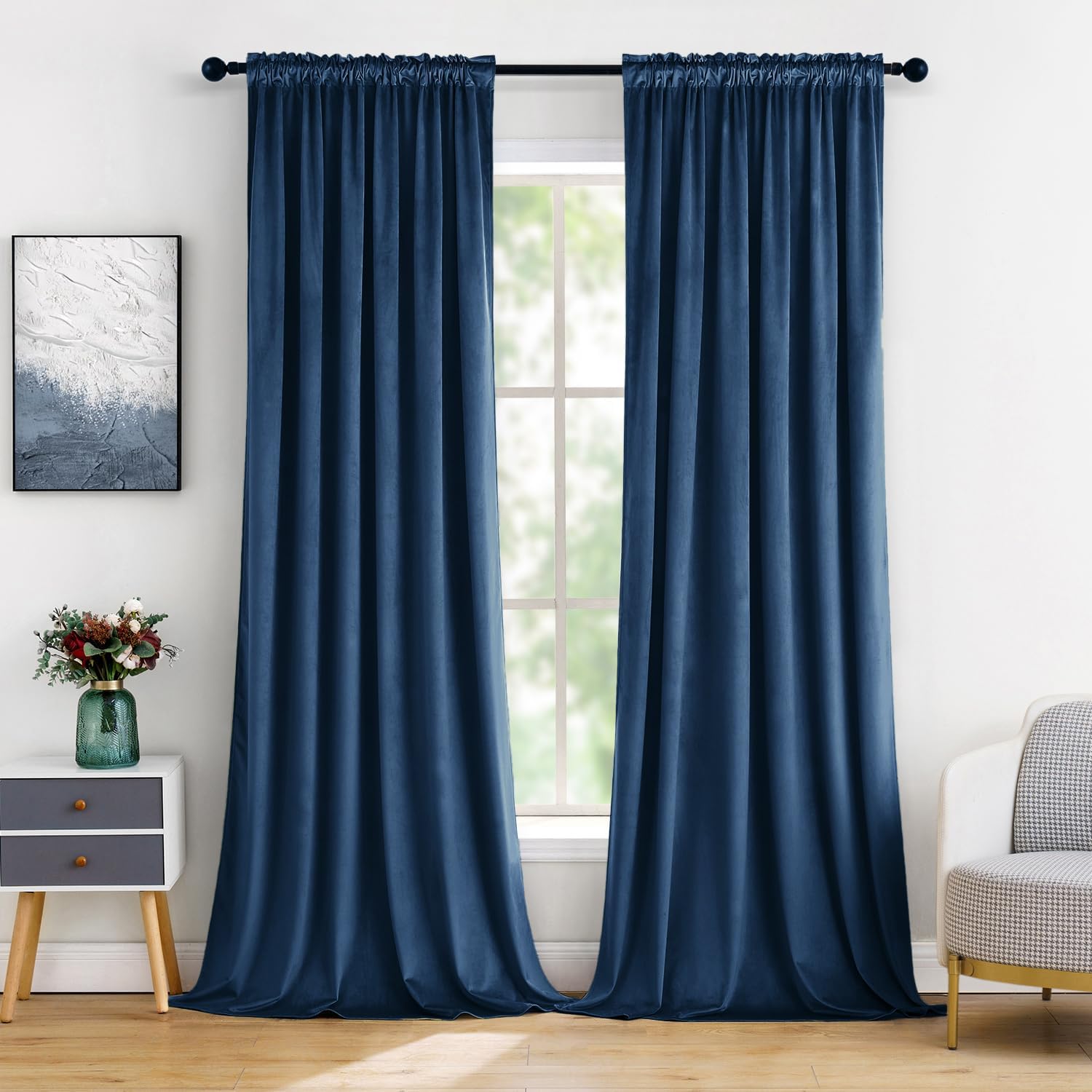 MIULEE Velvet Blackout Curtains for Bedroom and Living Room