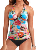 Yonique Womens Two Piece Tankini Swimsuit Plus Size - Tummy Control