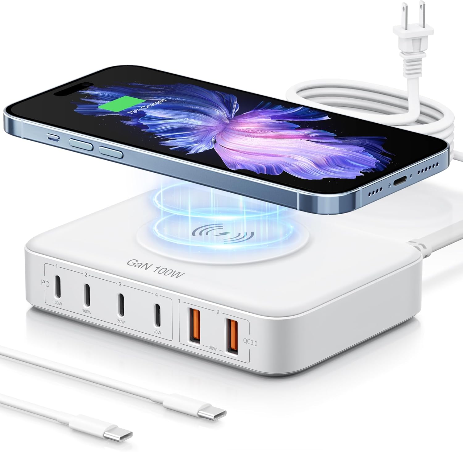 Marnana 100W GaN Charging Station: Fast Wireless Charging