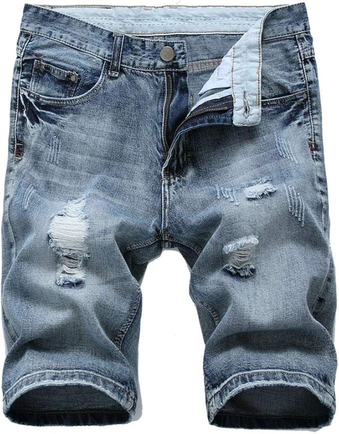 Lavnis Men's Casual Denim Shorts Classic Fit for Summer Style
