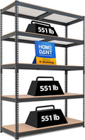 47.7 in 5-Tier Heavy Duty Garage Shelving - Sturdy Adjustable Rack