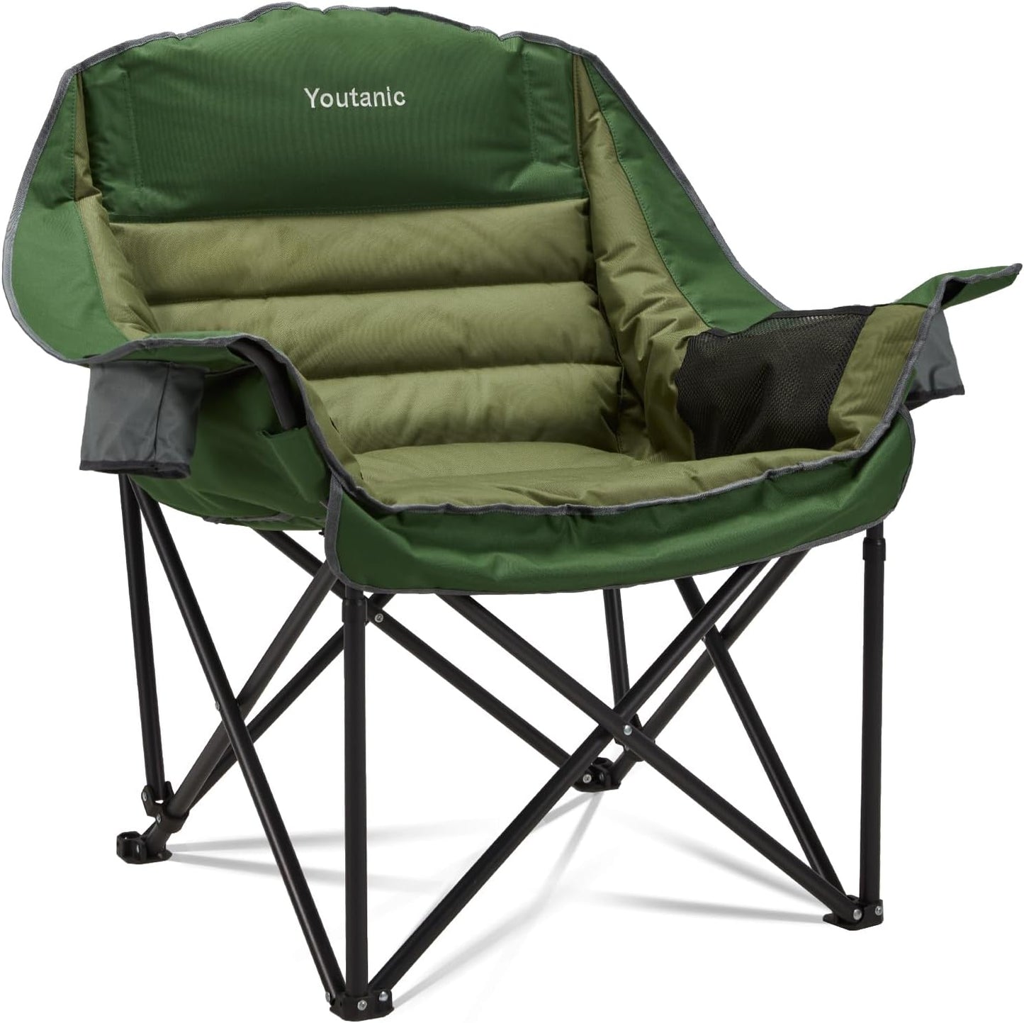 Youtanic Heavy Duty Camping Chair w/ Side Pocket & Cup Holder