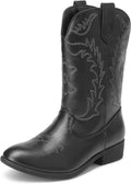 DREAM PAIRS Cowgirl Cowboy Western Boots for Girls Mid Calf