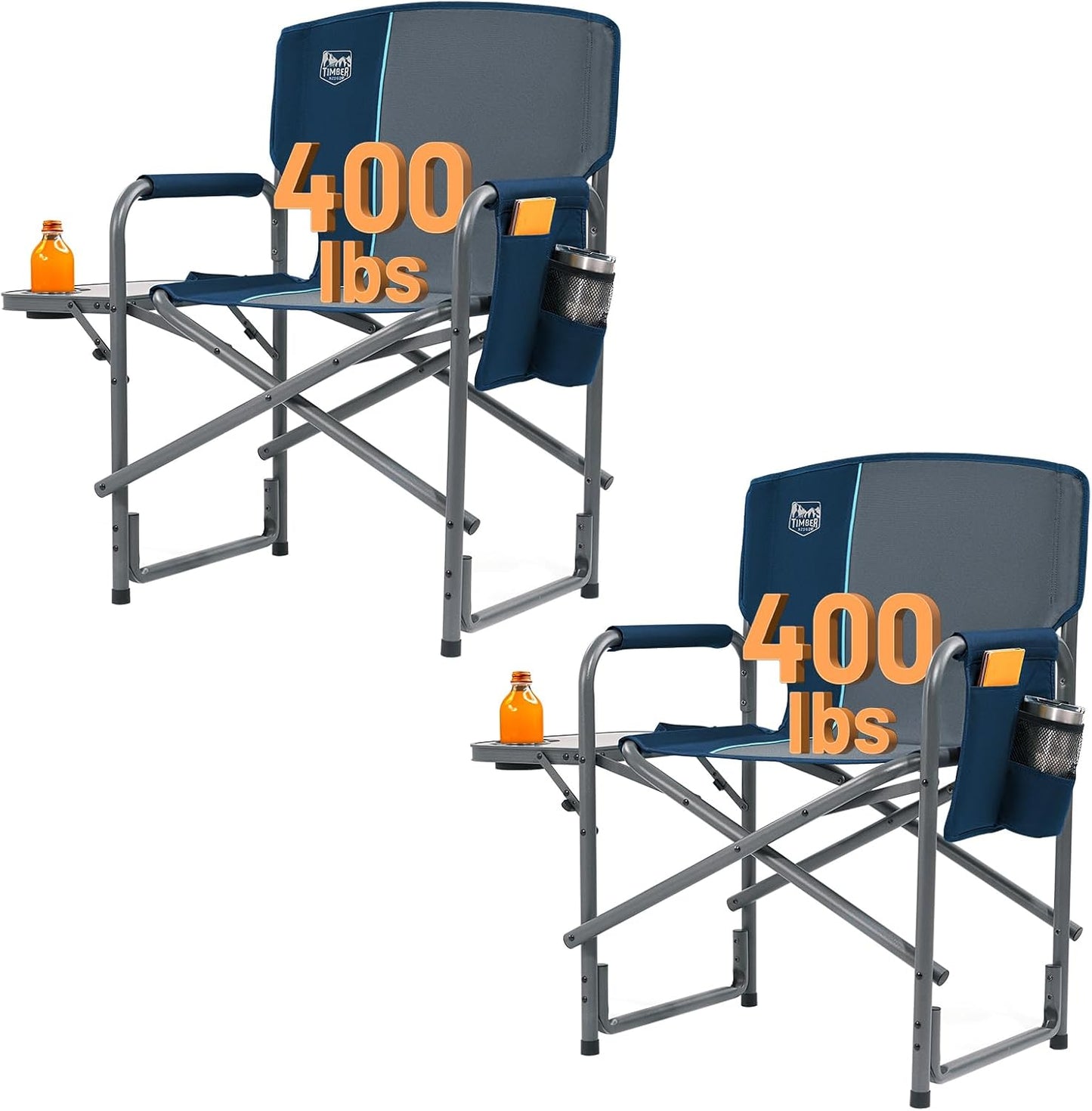 Lightweight Portable Camping Chair with Side Table for Comfort