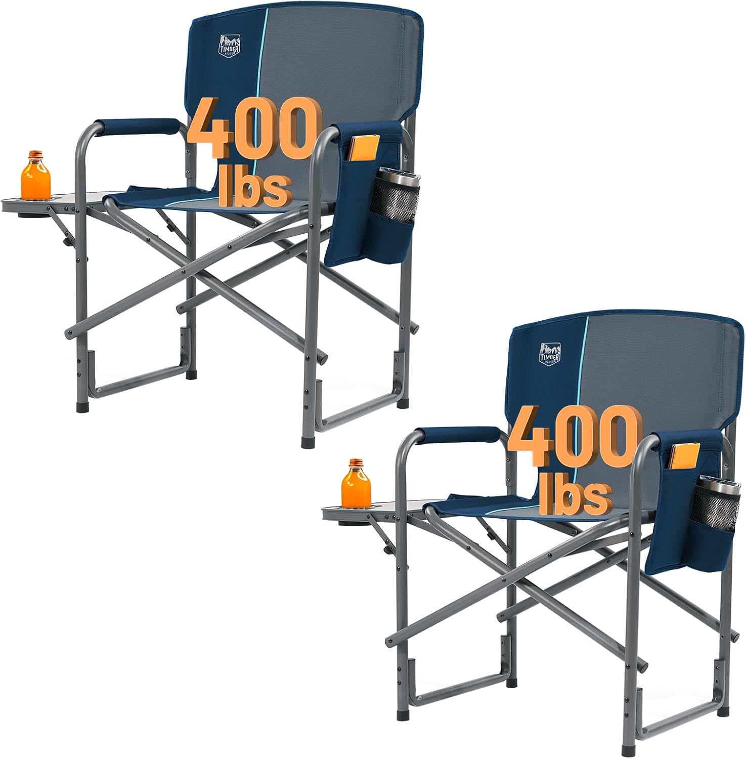 Lightweight Portable Camping Chair with Side Table for Comfort