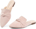 MUSSHOE Mules for Women Comfortable Pointed Toe Slip-On Flats Clothing
