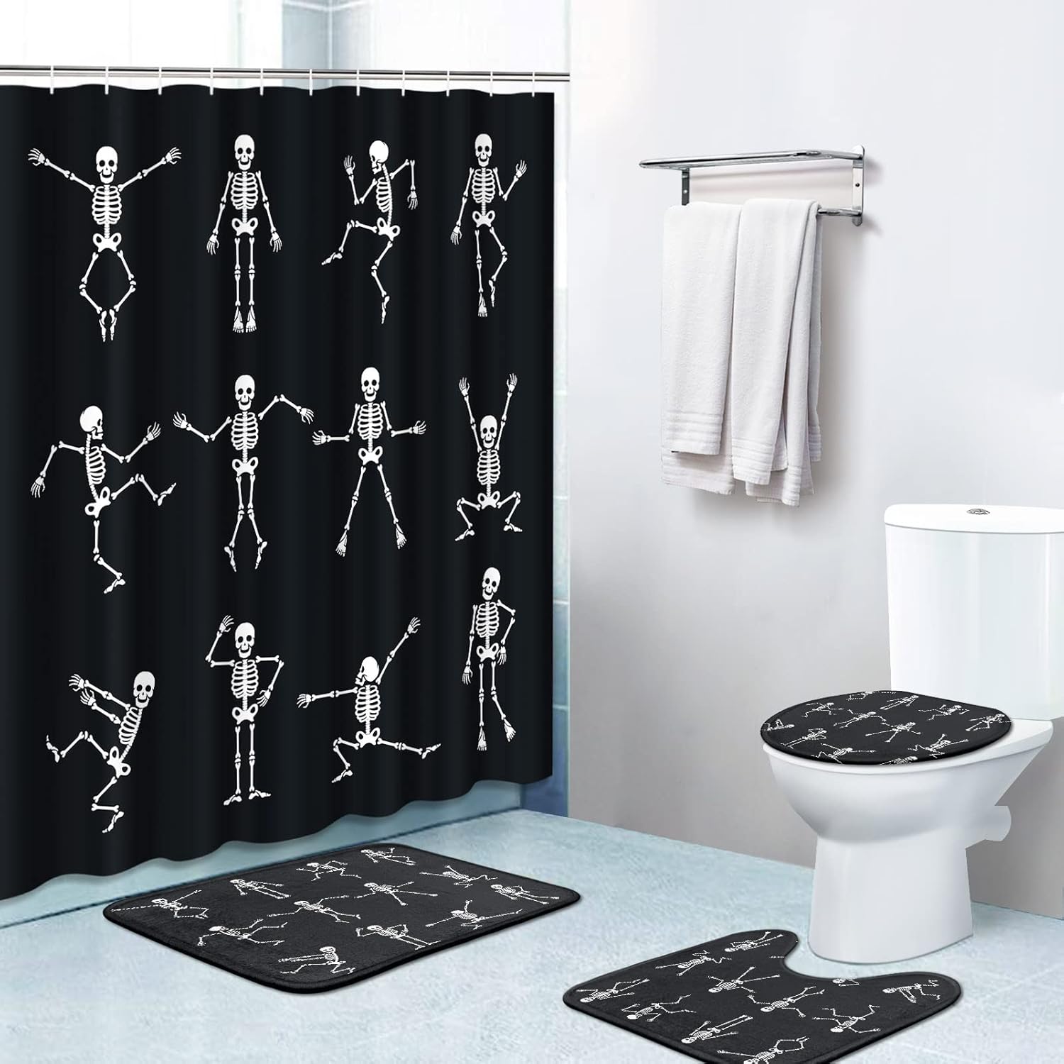 Skeleton Dance Halloween Bathroom Set