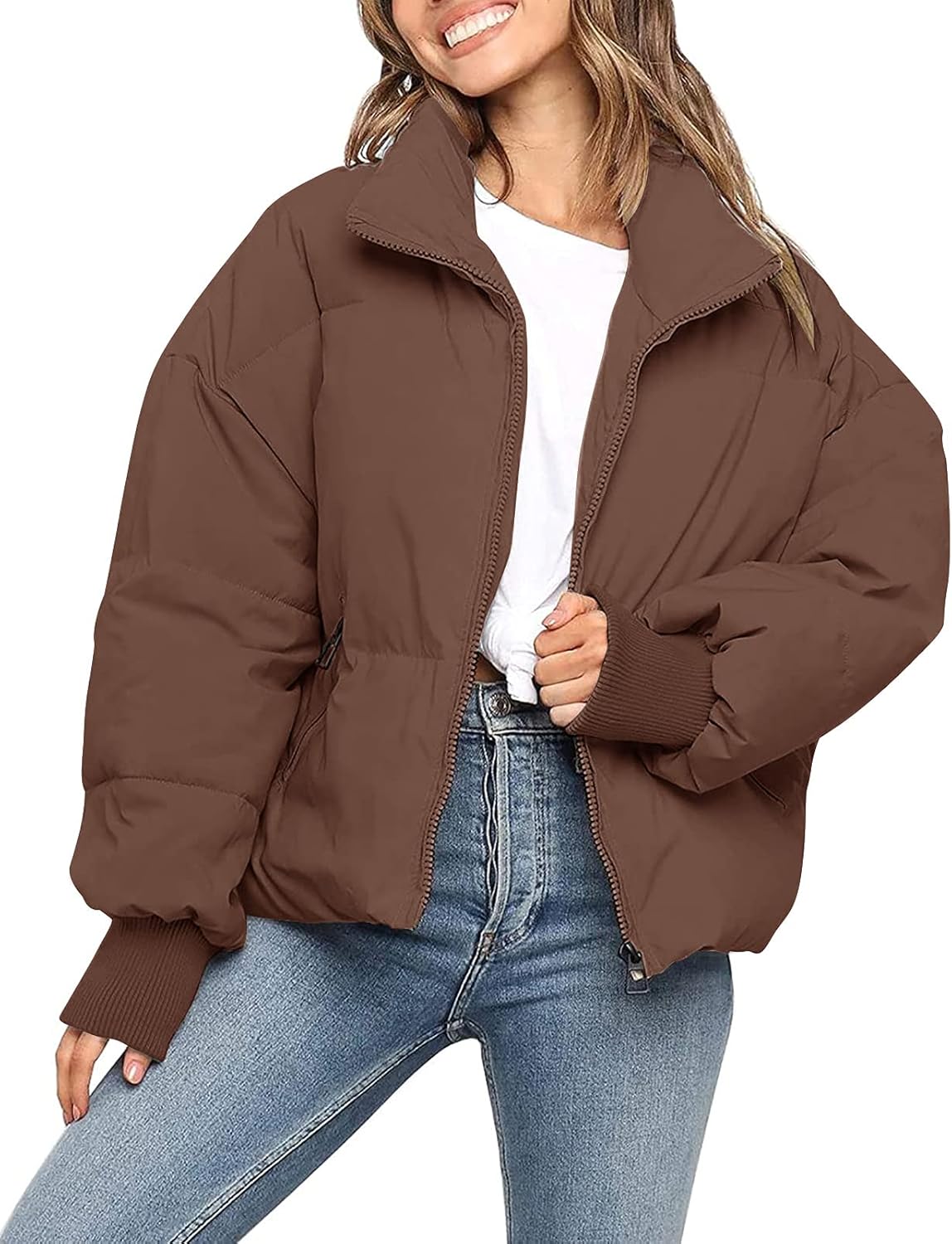 MEROKEETY Women's Winter Long Sleeve Zip Puffer Jacket Review
