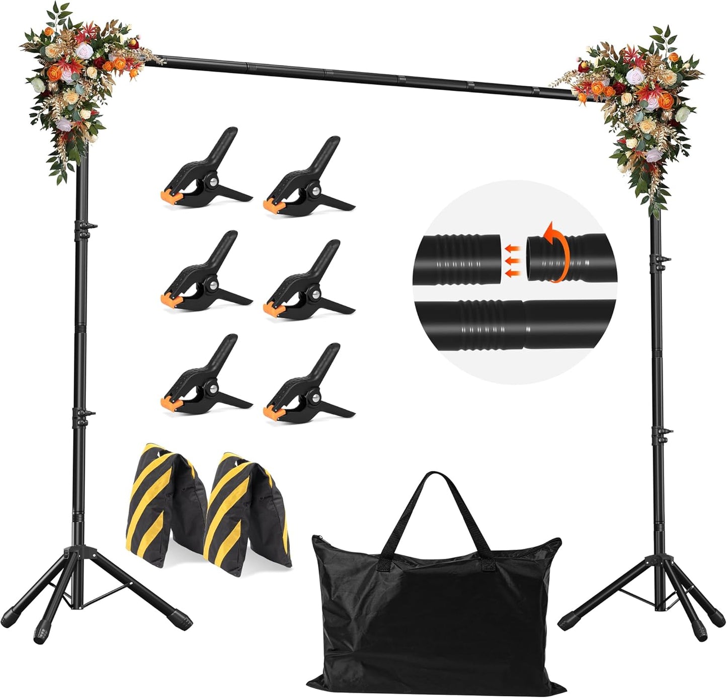 Adjustable Backdrop Stand for Parties and Photo Video Studio