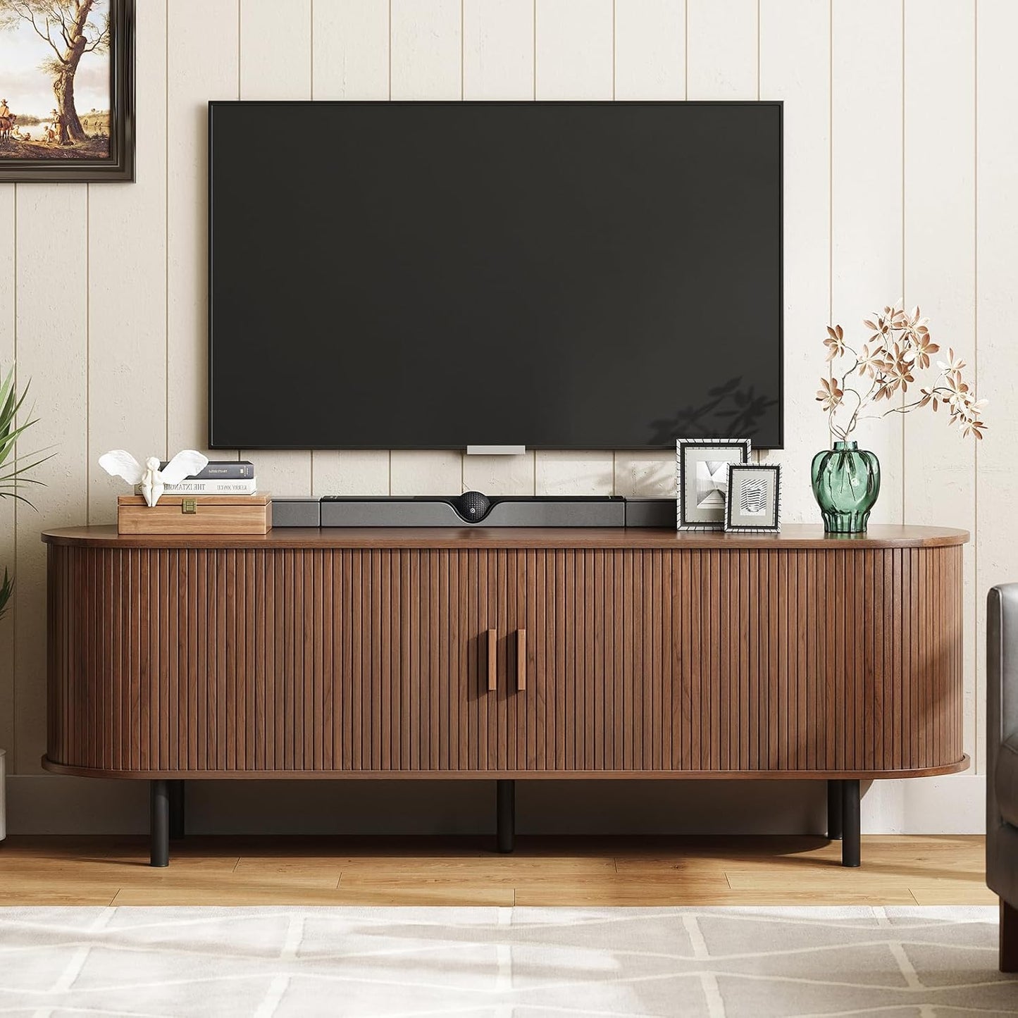 63 Inch TV Stand with Power Outlet for TVs up to 70 Inch