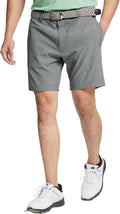 Mens Heather Golf Shorts 7 in 9 in Flat Front - Lightweight Comfort