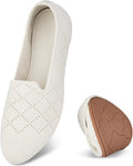 Women's Knit Round Toe Foldable Ballet Flats - Comfortable Slip On