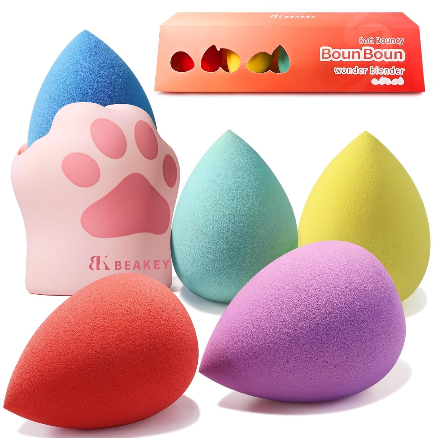 BEAKEY 5 Pcs Makeup Sponge Set for Flawless Blending
