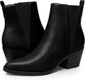 FAMITION Womens Ankle Boots Pointed Toe Chelsea Booties - Dressy Slip
