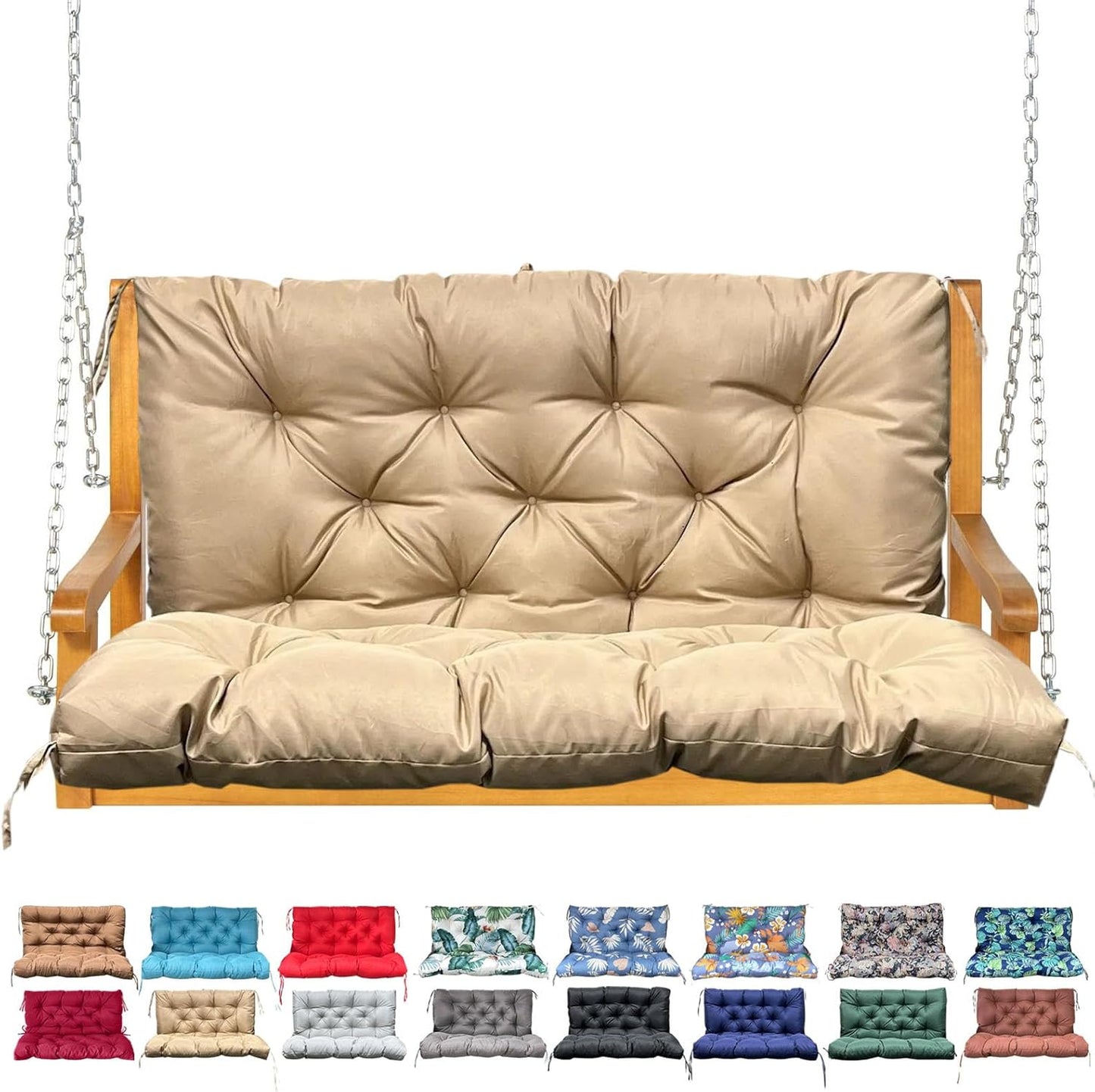 Porch Swing Cushion with Backrest for Outdoor Furniture Use