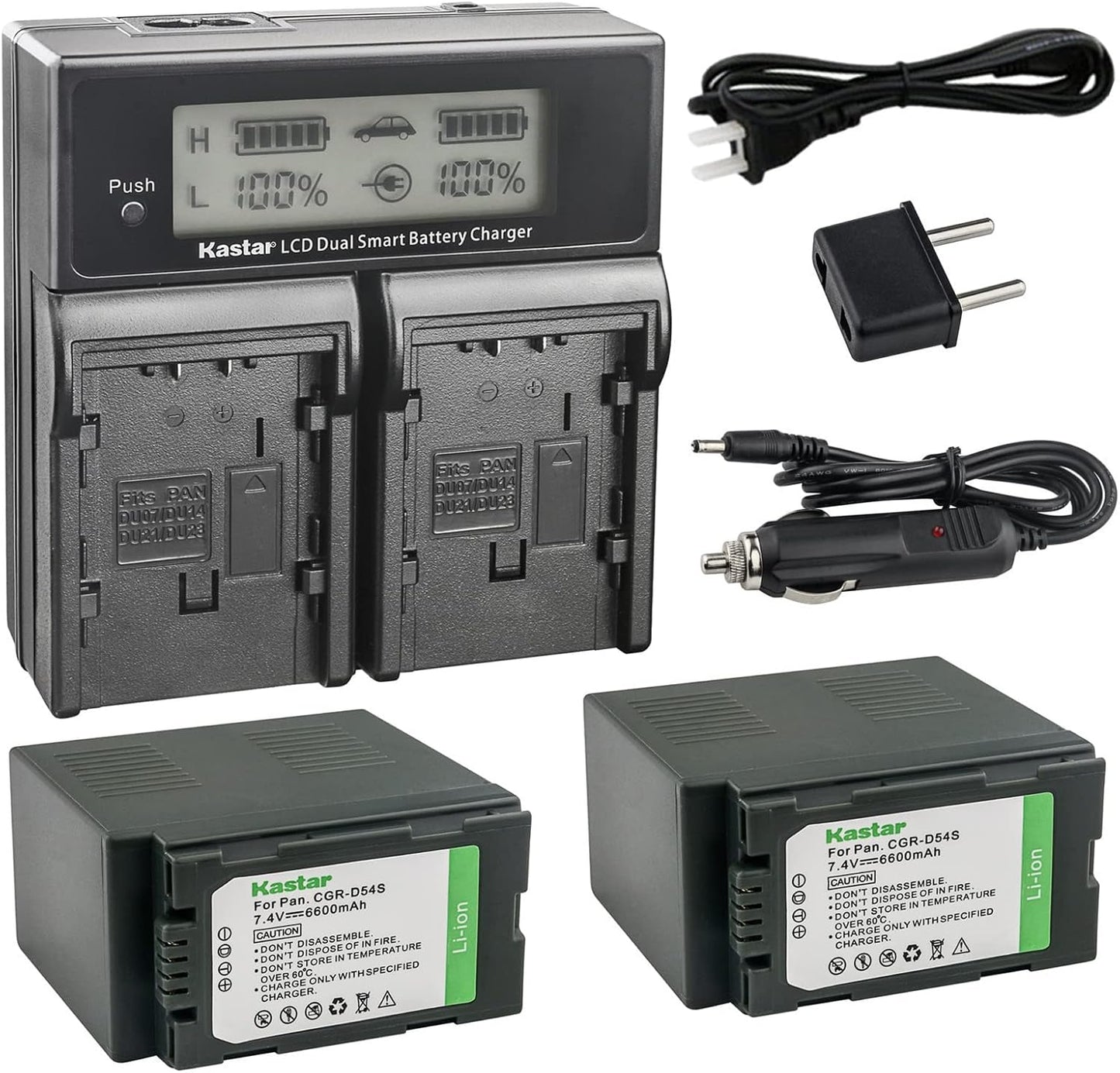 Kastar Dual Fast Charger and Battery for Panasonic Cameras