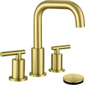 Brushed Gold Bathroom Faucet with Drain and Supply Hose for Sink