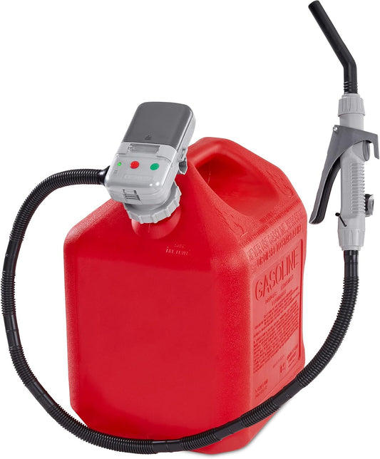 Deway Auto Fuel Transfer Pump: Flow Control, Fits All Gas Cans