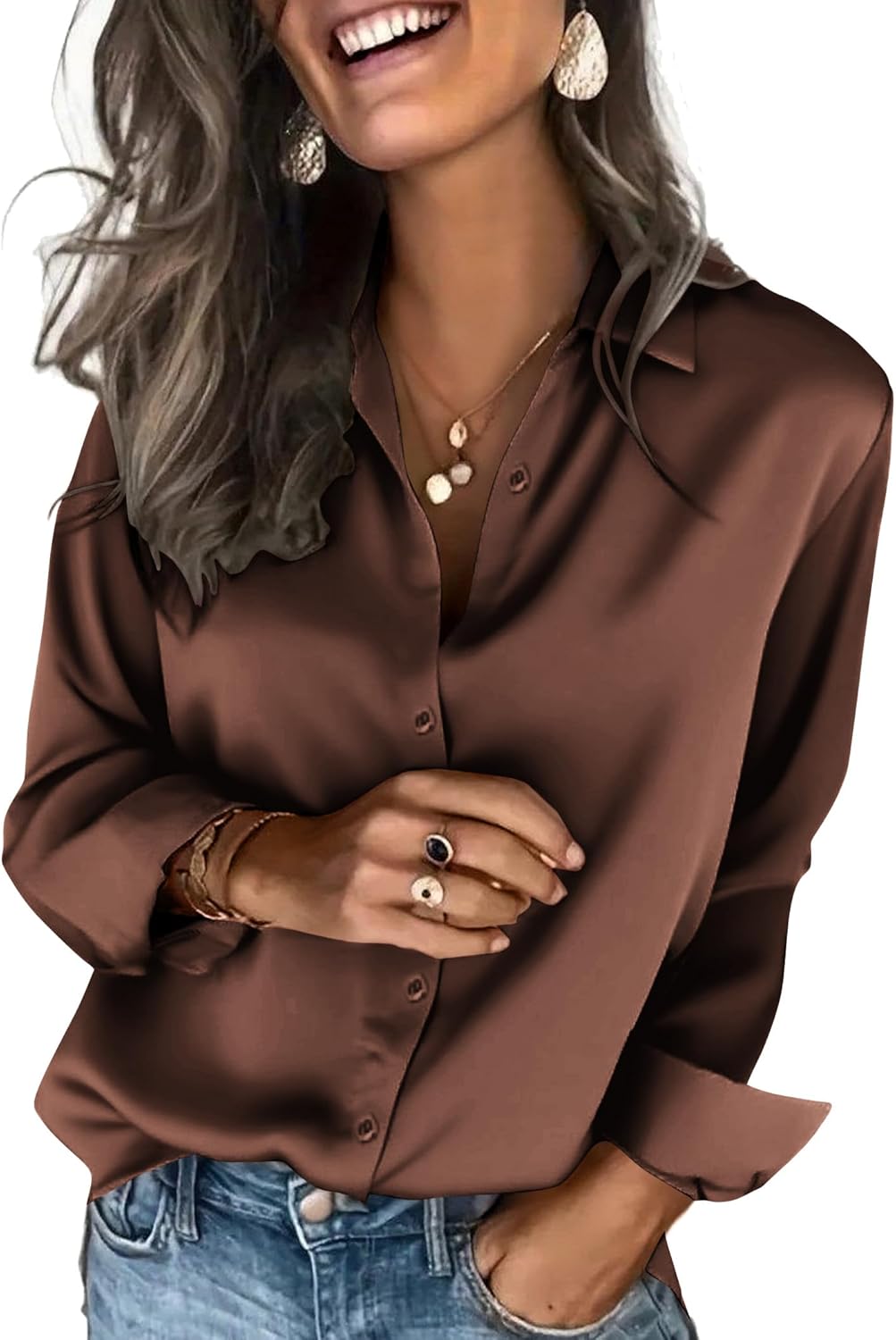 Luxurious Satin Blouses for Women - Stylish Button Down Tops