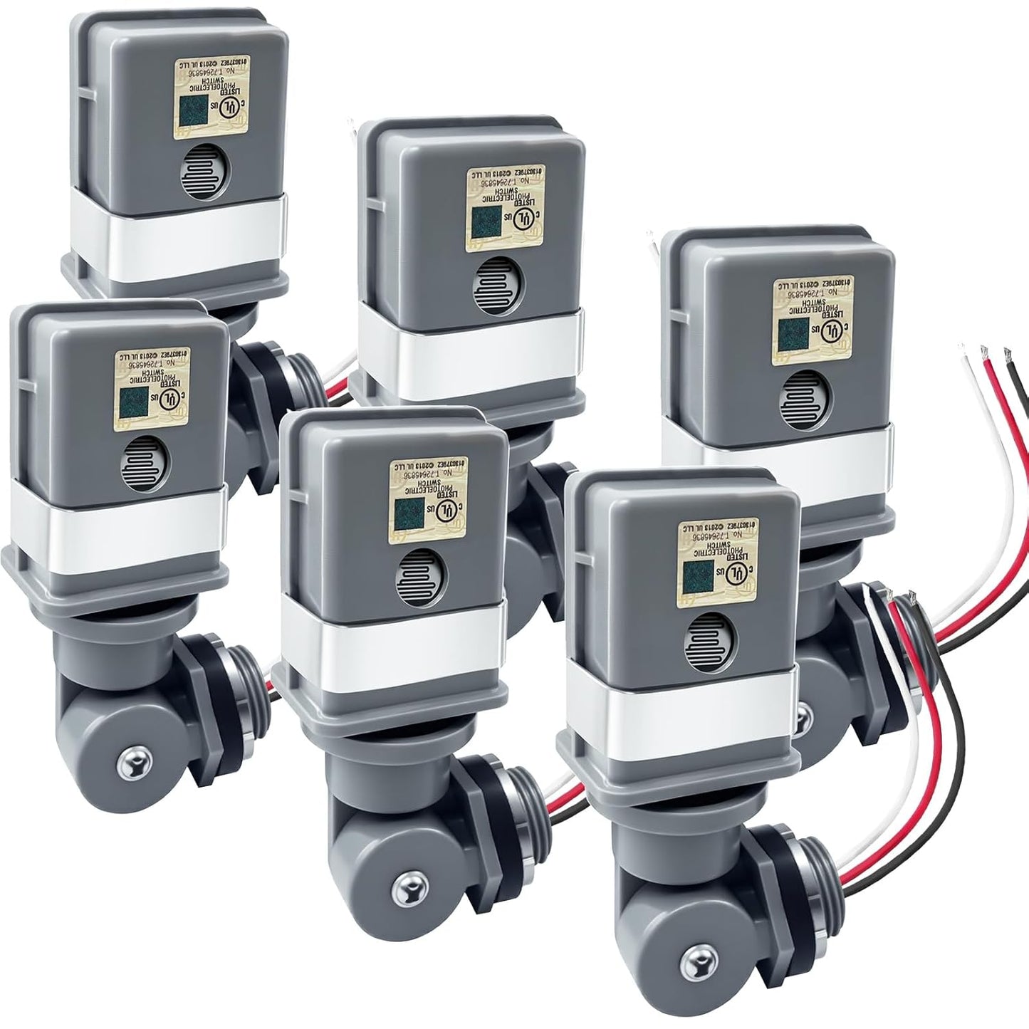 6 Pack Waterproof Photocell Sensors for Outdoor Lighting Use
