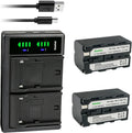 Kastar NP-F770 Battery 2-Pack with LTD2 USB Charger - High Capacity