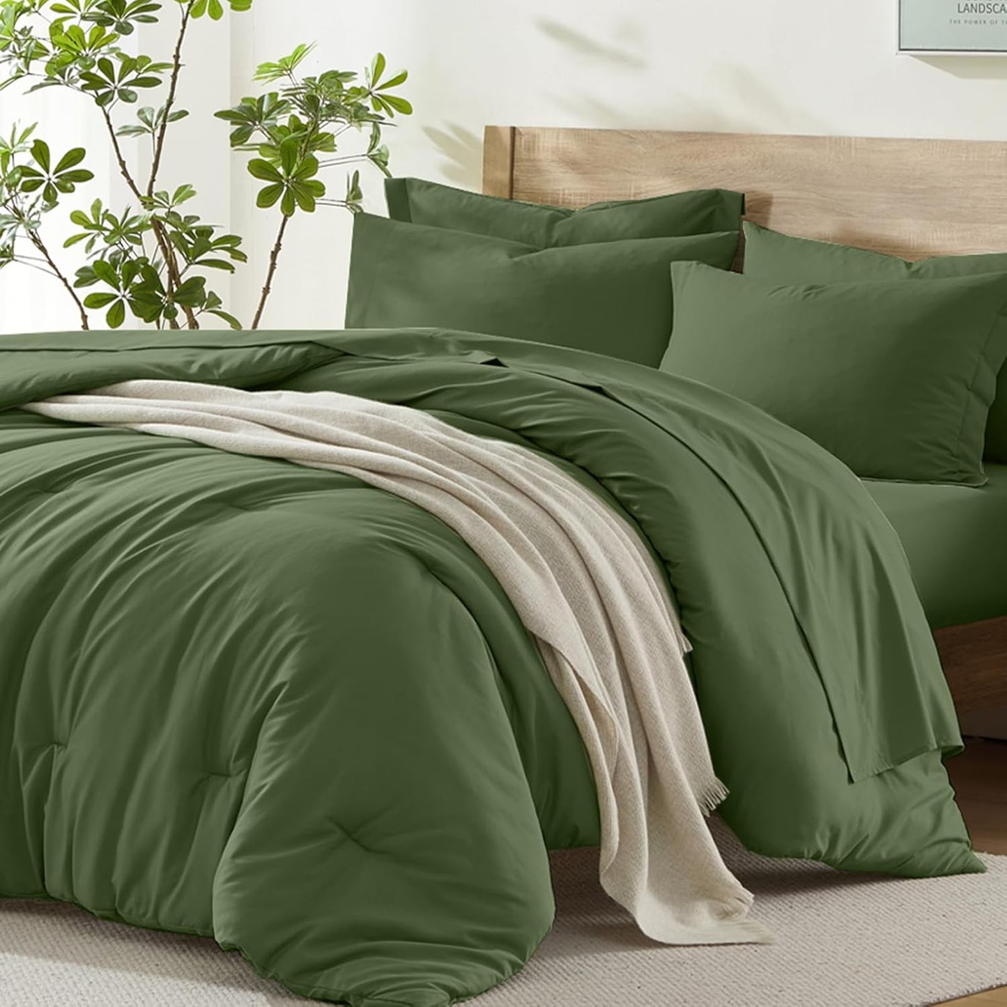 Homelike Moment Queen Comforter Set with Sheets for Cozy Sleep
