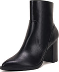 Pointed Toe Ankle Boots with Chunky Stacked Heel - Stylish Comfort 3