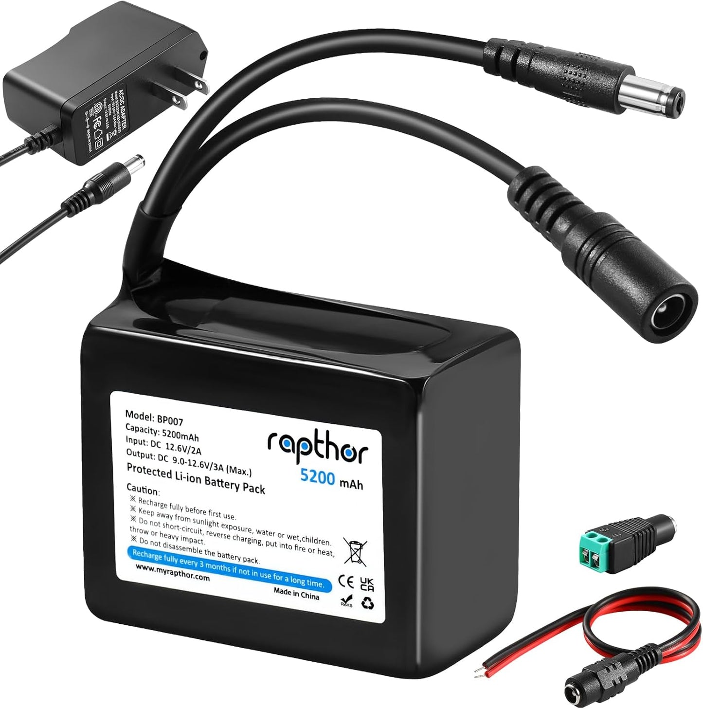 Rechargeable 12V 5200mAh Lithium ion Battery Pack for DIY Projects