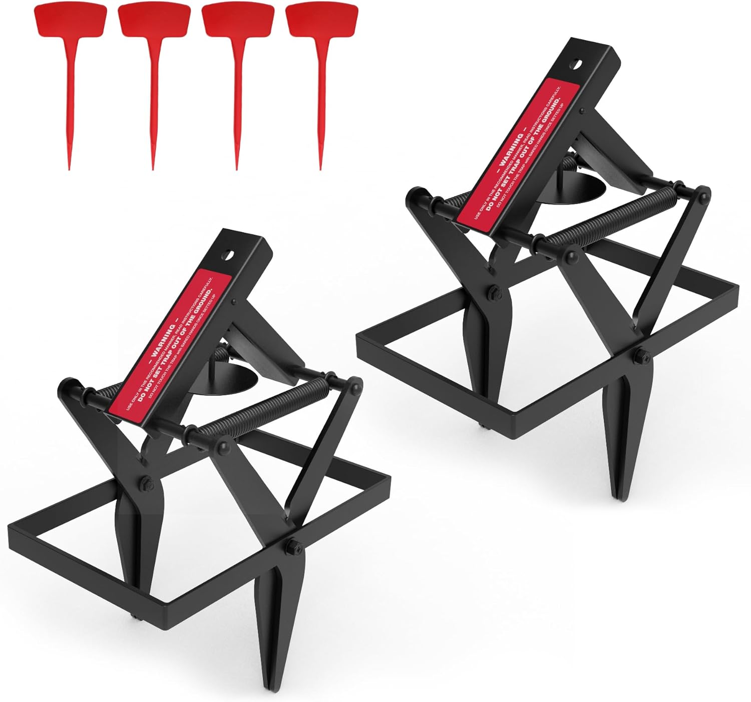 Mole Traps for Lawns - Reusable Black Galvanized Steel Scissor Trap