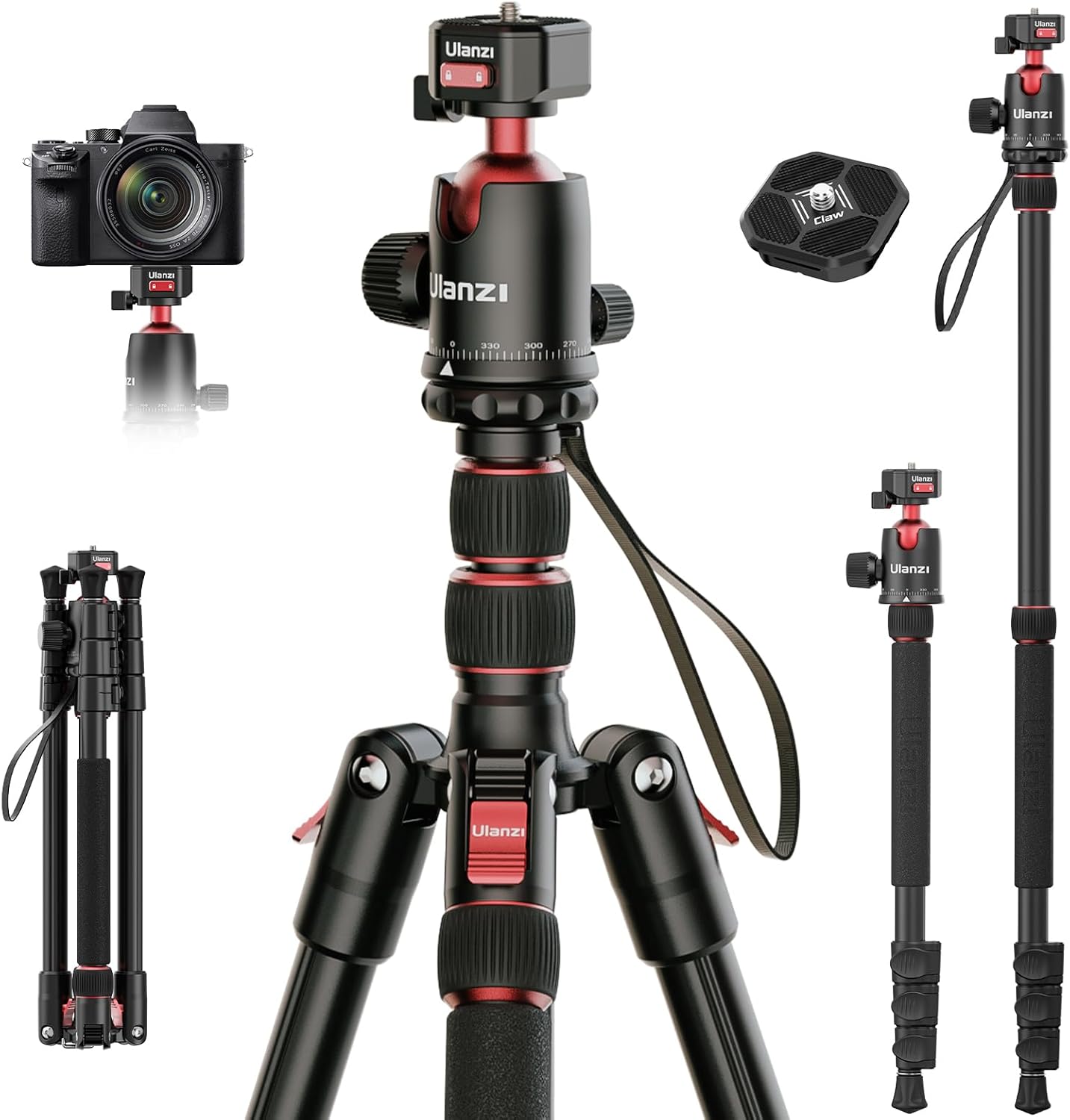 ULANZI TT31 72.4in Camera Tripod & Monopod for Versatile Shooting