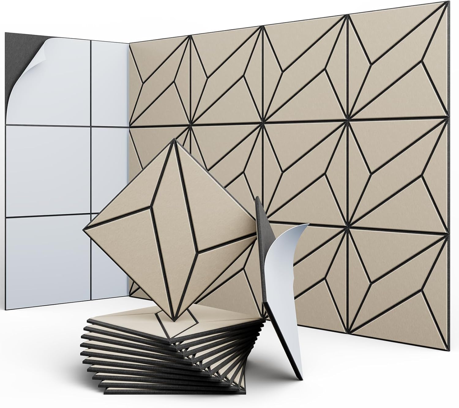 12 Pack 12in X 12in Acoustic Panels for Wall Sound Absorbing