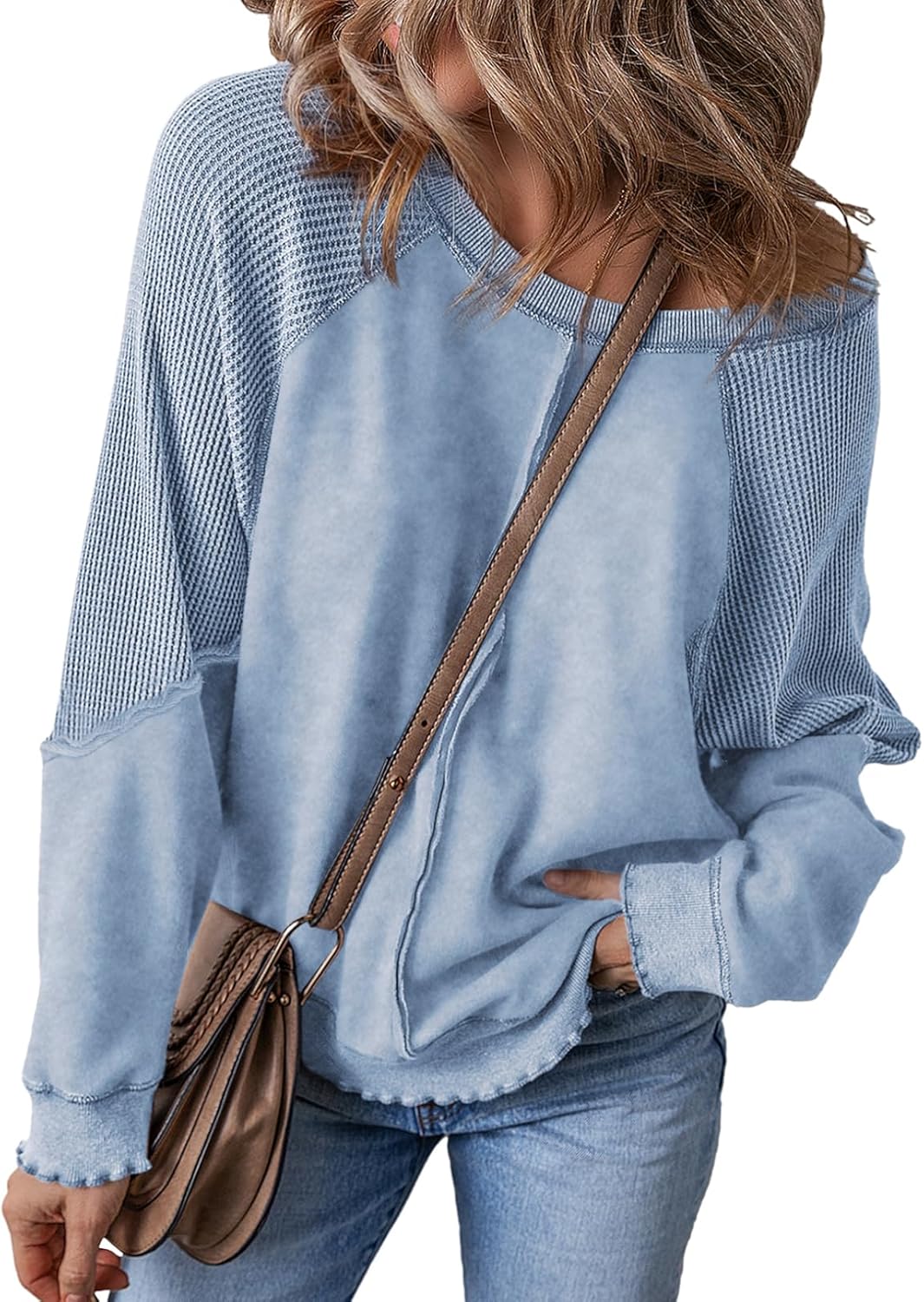 SHEWIN Womens Oversized Off The Shoulder Sweatshirt for Style
