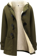 Sherpa Lined Jacket for Women - Hooded Fleece Toggle Coat