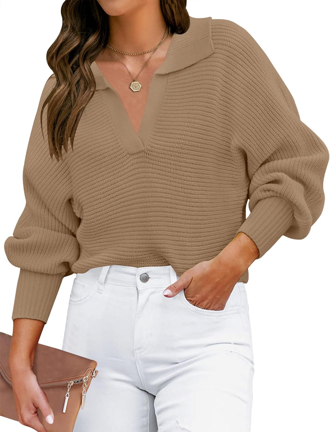 ZESICA Women's Comfy Loose Casual Pullover Sweater Jumper Top