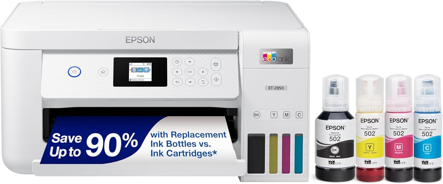 Epson EcoTank ET-2850: Wireless Color All-in-One Printer